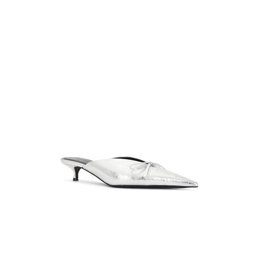 Balenciaga Knife Bow Mule Shoes in Silver 38.5